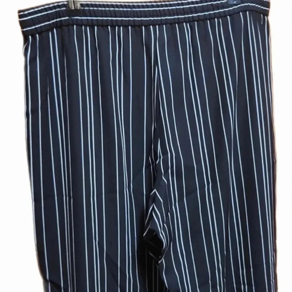 Zara Basic Thin Stripes Wide Leg Tie Waist Pants - Picture 6 of 9